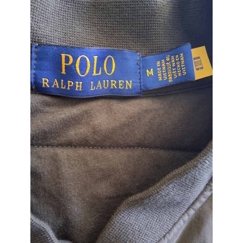 Polo Ralph Lauren Bomber Jacket Mens M Olive Excellent Quilted Hybrid Zip Up - Picture 6 of 10